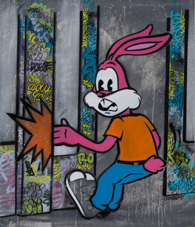 serge Gainsbourg pop art street art tableau painting oneack personnage célèbre connu artiste tag graffiti tendance
