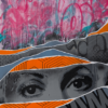 ripped graffiti pop art street art Catherine Deneuve famous French girl woman painting oneack tableau artiste tendance mode