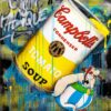 obelix et Asterix les gaulois pop art street art tendance peinture jaune Campbell's soup Andy Warhol tendance paintings art